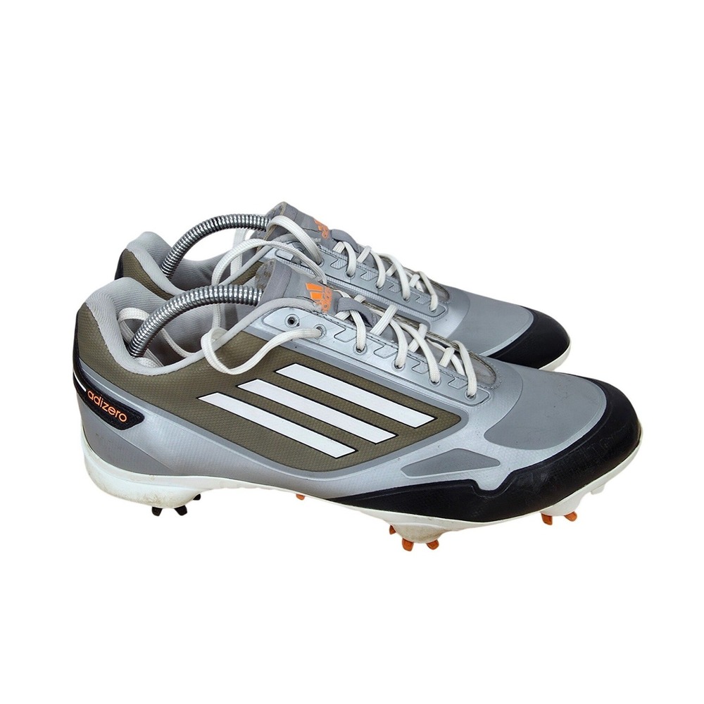 Adidas Adizero Golf Shoes Mens 11 Gray Silver Spiked Sneakers Performance Q46802